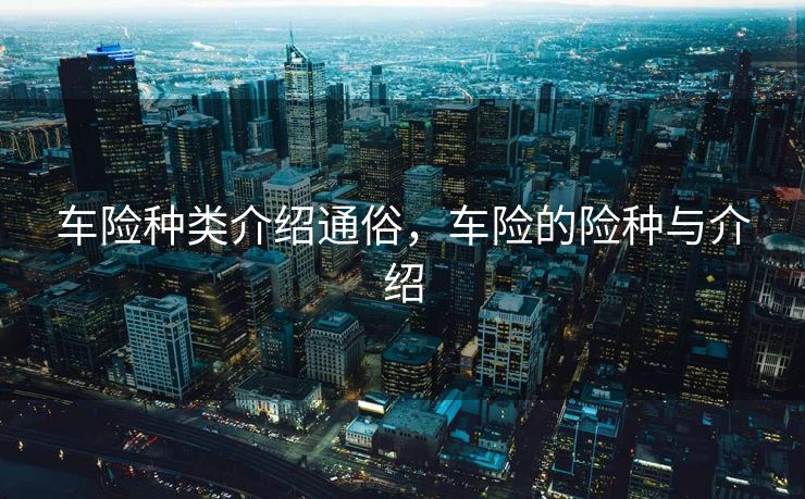 车险种类介绍通俗，车险的险种与介绍