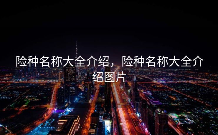 险种名称大全介绍，险种名称大全介绍图片