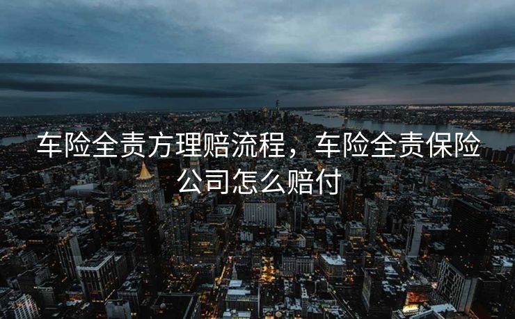 车险全责方理赔流程，车险全责保险公司怎么赔付