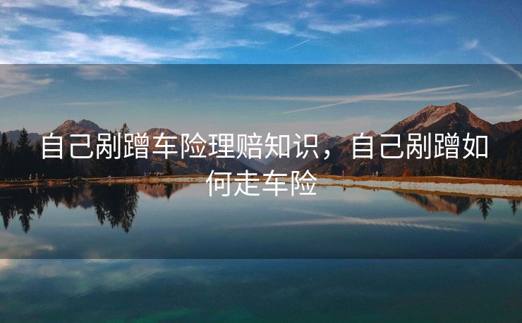 自己剐蹭车险理赔知识，自己剐蹭如何走车险