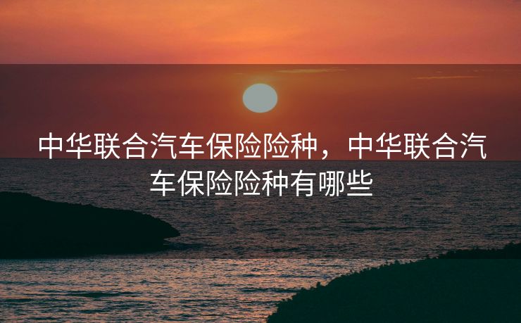 中华联合汽车保险险种，中华联合汽车保险险种有哪些