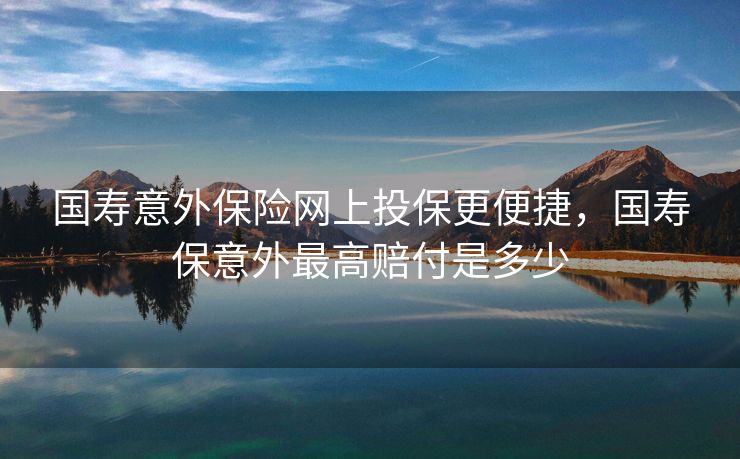 国寿意外保险网上投保更便捷，国寿保意外最高赔付是多少