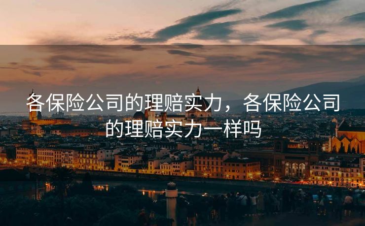 各保险公司的理赔实力，各保险公司的理赔实力一样吗