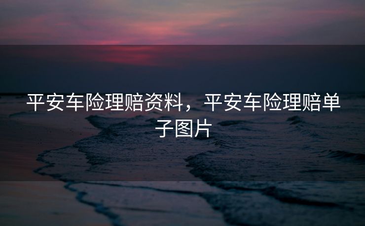 平安车险理赔资料，平安车险理赔单子图片