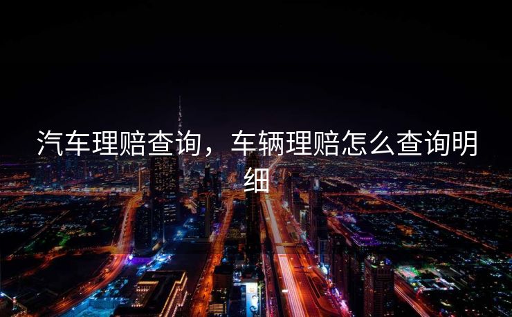 汽车理赔查询，车辆理赔怎么查询明细