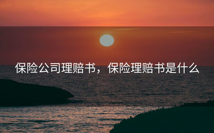保险公司理赔书，保险理赔书是什么