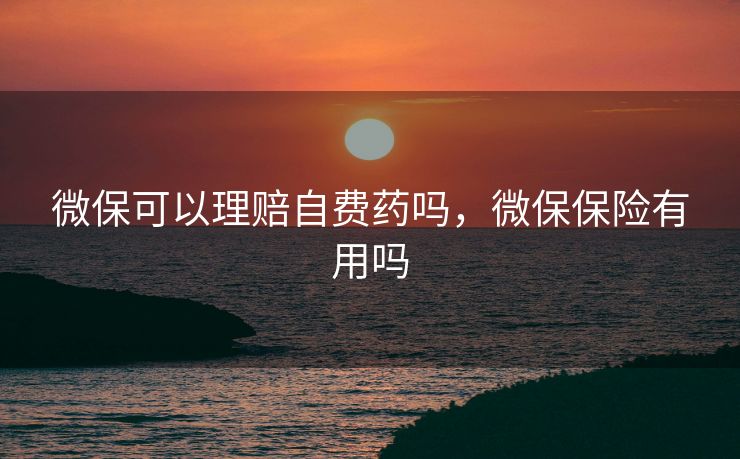 微保可以理赔自费药吗，微保保险有用吗