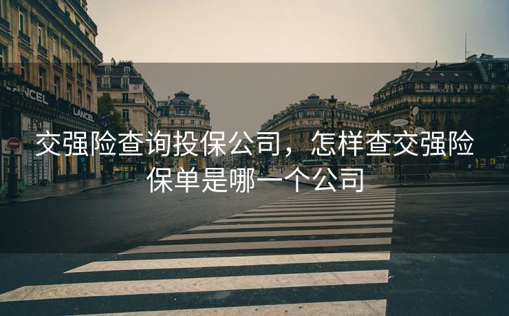 交强险查询投保公司,怎样查交强险保单是哪一个公司 交强险查询投保公司,怎样查交强险保单是哪一个公司