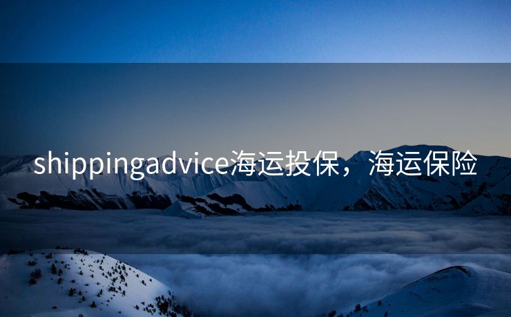 shippingadvice海运投保，海运保险