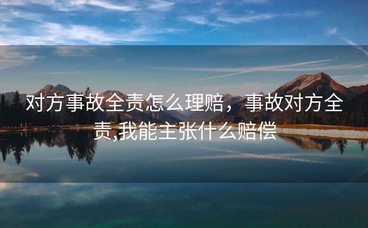 对方事故全责怎么理赔，事故对方全责,我能主张什么赔偿