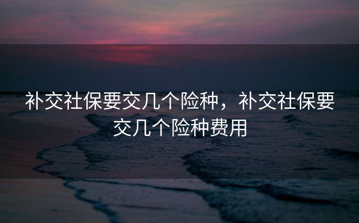 补交社保要交几个险种，补交社保要交几个险种费用