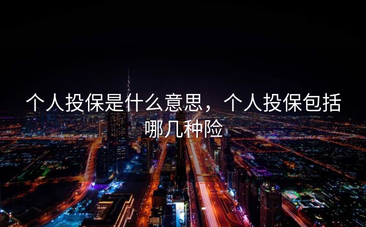 个人投保是什么意思，个人投保包括哪几种险