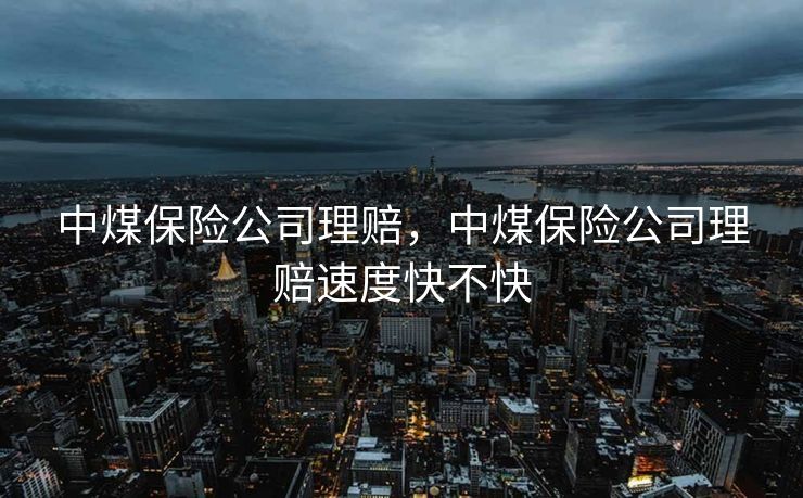 中煤保险公司理赔，中煤保险公司理赔速度快不快