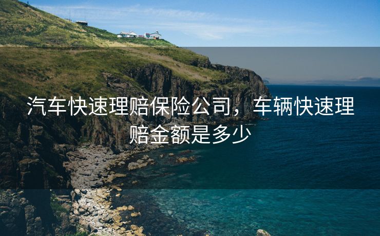 汽车快速理赔保险公司，车辆快速理赔金额是多少