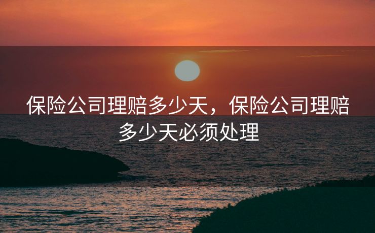 保险公司理赔多少天，保险公司理赔多少天必须处理