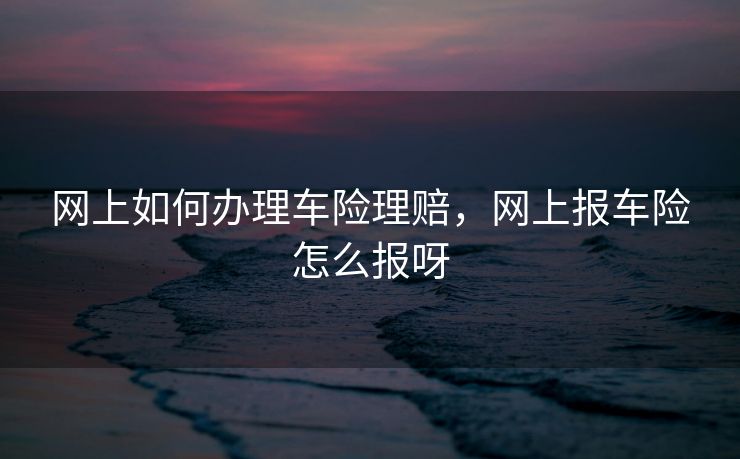 网上如何办理车险理赔，网上报车险怎么报呀