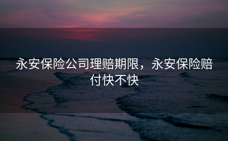 永安保险公司理赔期限，永安保险赔付快不快