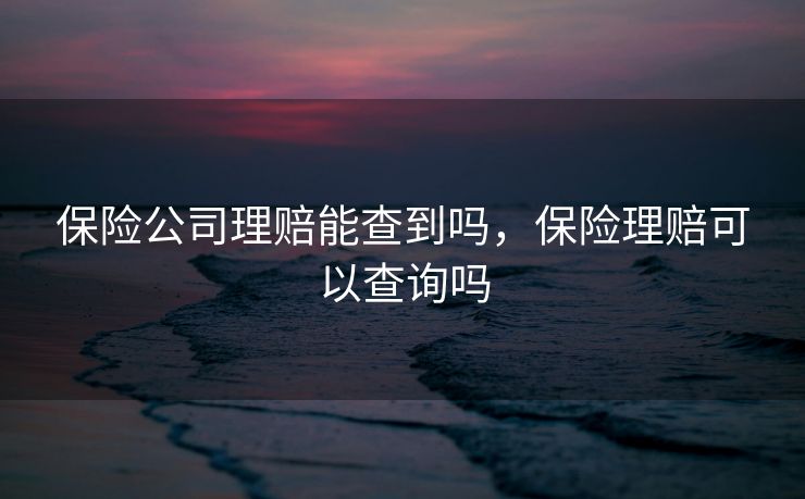 保险公司理赔能查到吗，保险理赔可以查询吗