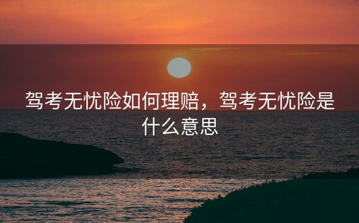 驾考无忧险如何理赔，驾考无忧险是什么意思