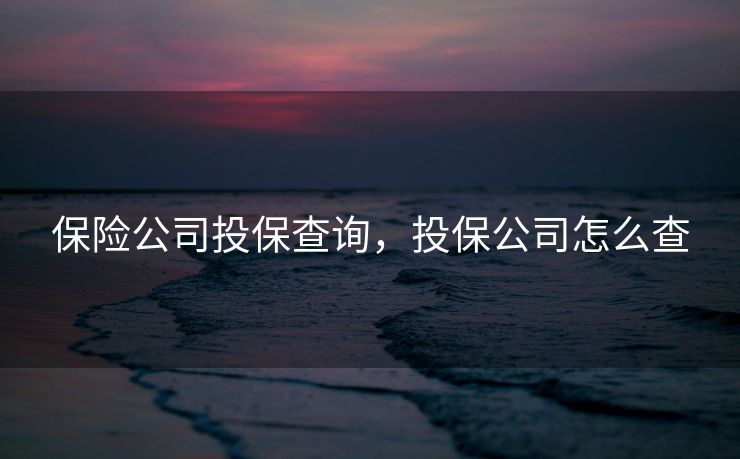 保险公司投保查询,投保公司怎么查 保险公司投保查询,投保公司怎么查