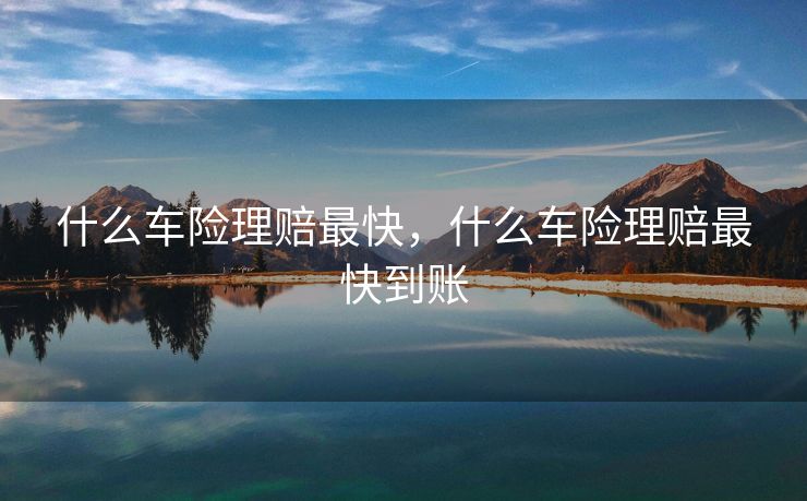 什么车险理赔最快,什么车险理赔最快到账 什么车险理赔最快,什么车险理赔最快到账