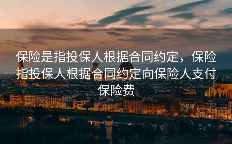 保险是指投保人根据合同约定，保险指投保人根据合同约定向保险人支付保险费