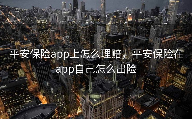 平安保险app上怎么理赔，平安保险在app自己怎么出险