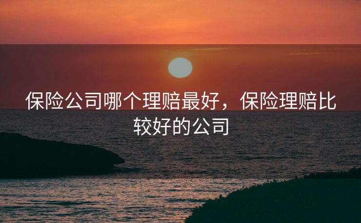 保险公司哪个理赔最好，保险理赔比较好的公司