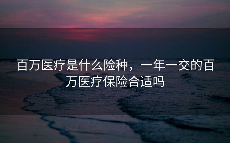 百万医疗是什么险种，一年一交的百万医疗保险合适吗