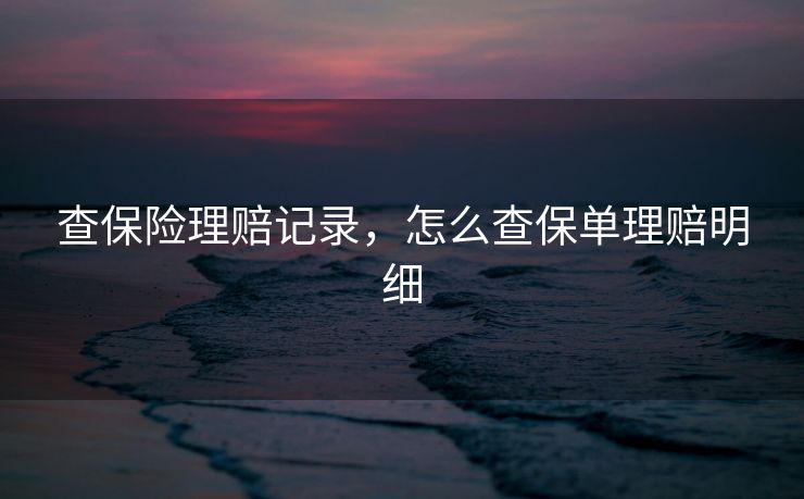 查保险理赔记录，怎么查保单理赔明细
