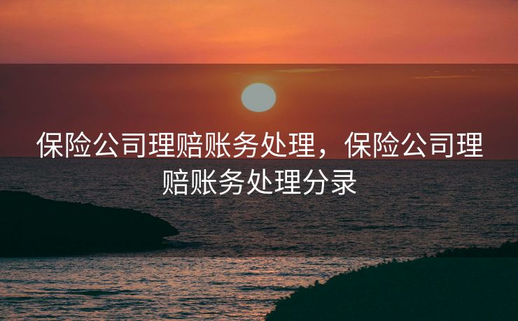 保险公司理赔账务处理，保险公司理赔账务处理分录