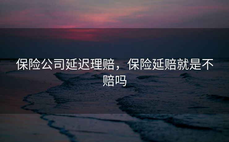 保险公司延迟理赔，保险延赔就是不赔吗