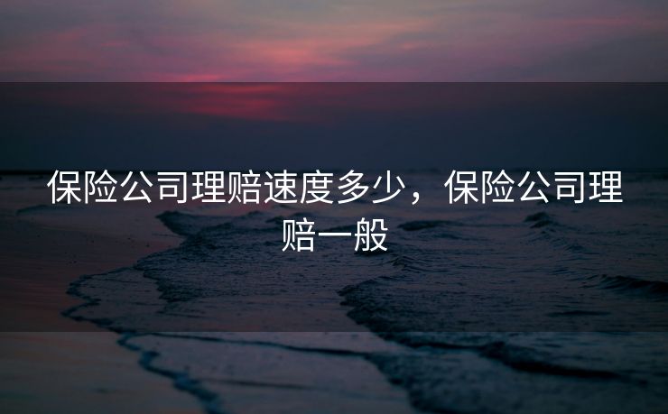 保险公司理赔速度多少，保险公司理赔一般