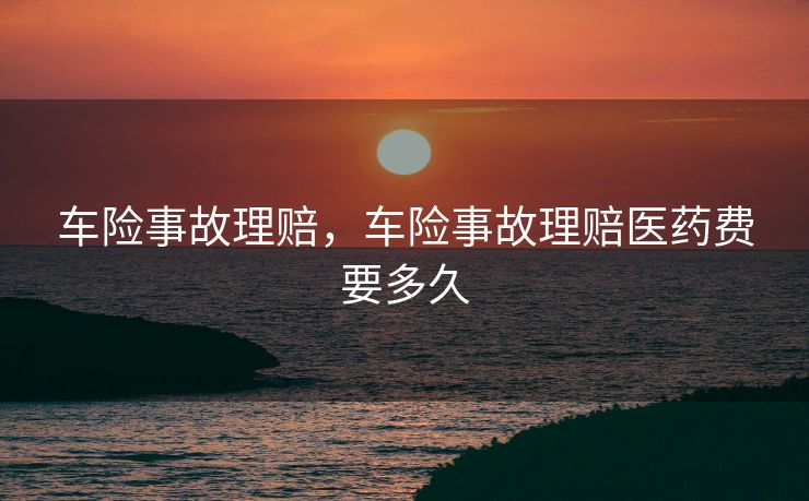 车险事故理赔，车险事故理赔医药费要多久