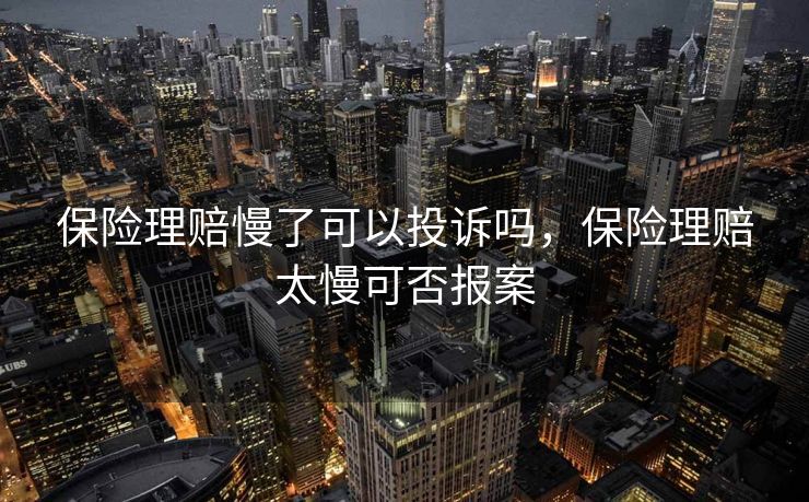 保险理赔慢了可以投诉吗，保险理赔太慢可否报案