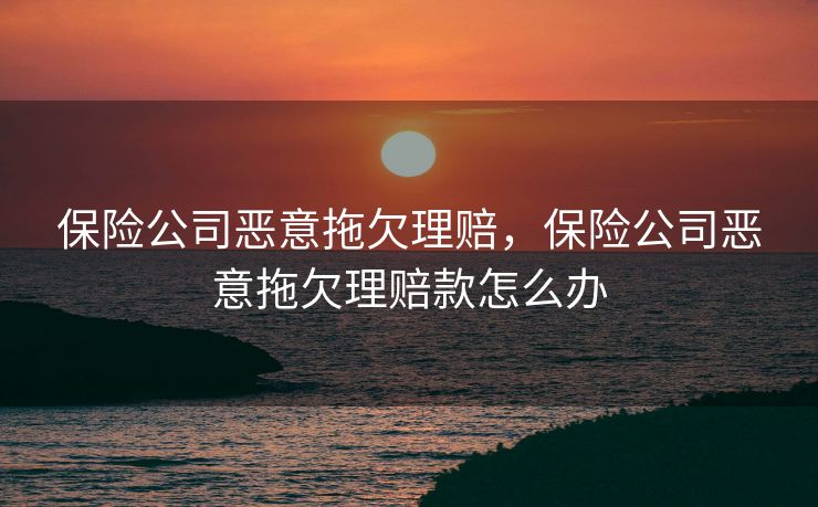 保险公司恶意拖欠理赔，保险公司恶意拖欠理赔款怎么办