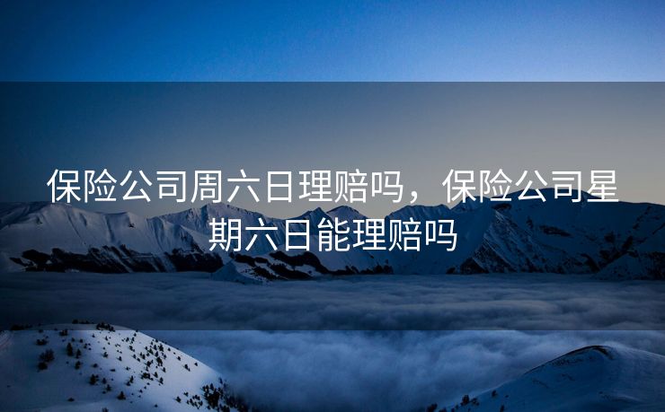 保险公司周六日理赔吗，保险公司星期六日能理赔吗