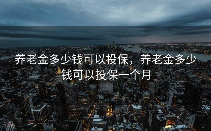 养老金多少钱可以投保,养老金多少钱可以投保一个月 养老金多少钱可以投保,养老金多少钱可以投保一个月