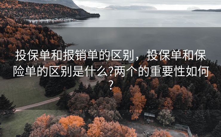 投保单和报销单的区别，投保单和保险单的区别是什么?两个的重要性如何?