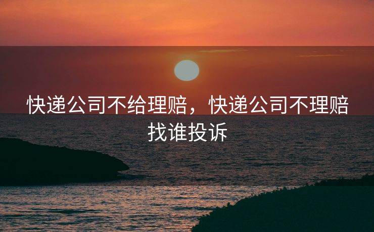 快递公司不给理赔，快递公司不理赔找谁投诉