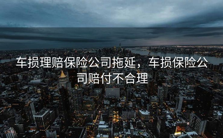 车损理赔保险公司拖延，车损保险公司赔付不合理
