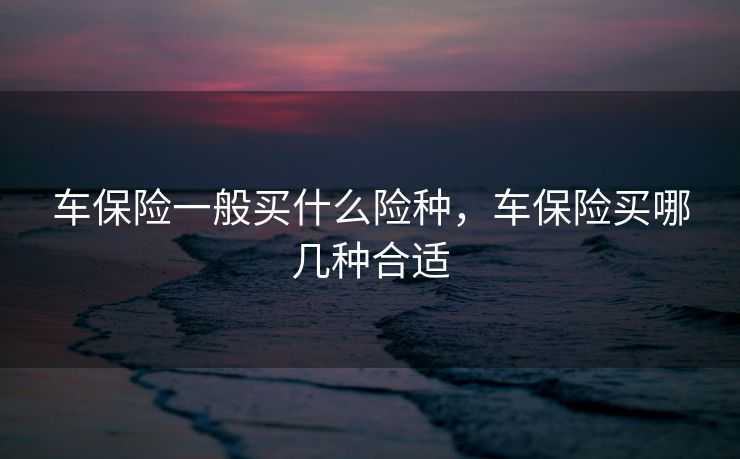 车保险一般买什么险种，车保险买哪几种合适