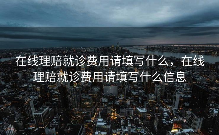 在线理赔就诊费用请填写什么，在线理赔就诊费用请填写什么信息