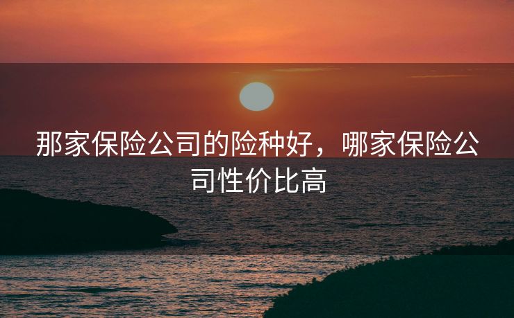 那家保险公司的险种好，哪家保险公司性价比高