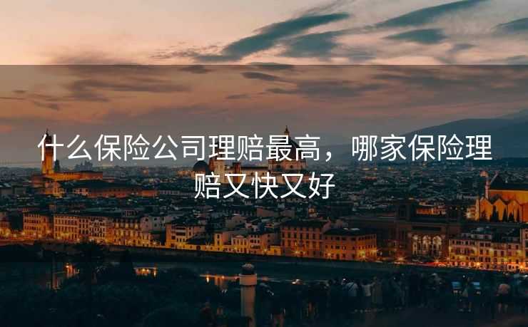 什么保险公司理赔最高,哪家保险理赔又快又好 什么保险公司理赔最高,哪家保险理赔又快又好