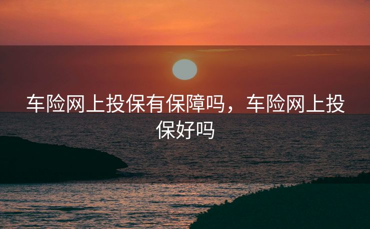车险网上投保有保障吗，车险网上投保好吗