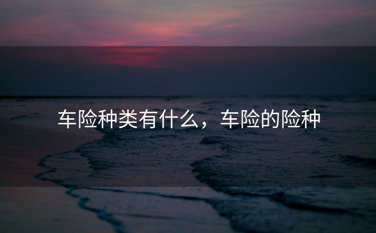 车险种类有什么,车险的险种 车险种类有什么,车险的险种