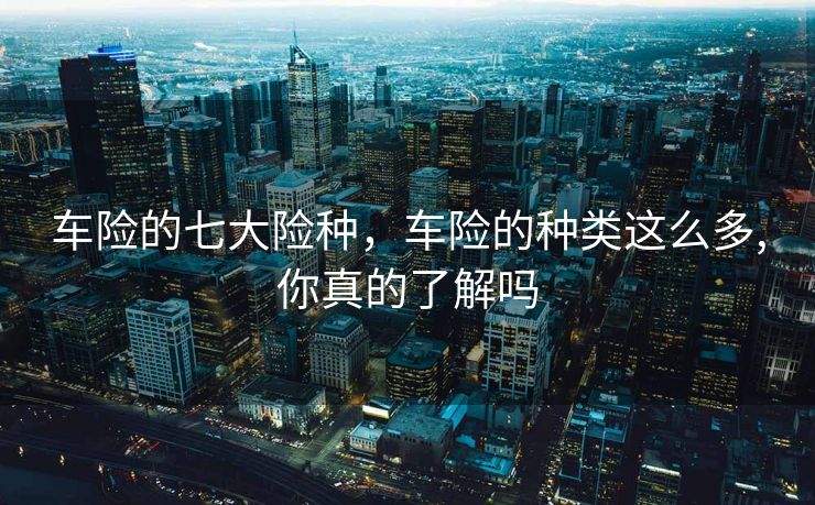 车险的七大险种，车险的种类这么多,你真的了解吗