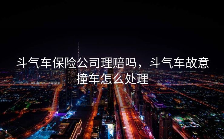 斗气车保险公司理赔吗，斗气车故意撞车怎么处理