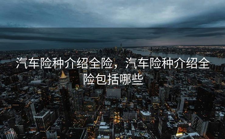 汽车险种介绍全险,汽车险种介绍全险包括哪些 汽车险种介绍全险,汽车险种介绍全险包括哪些